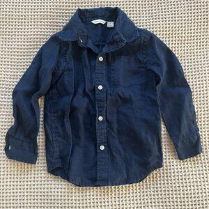 Janie & Jack button up shirt 2T navy blue